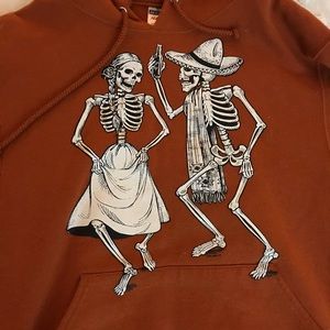 Dancing Skeleton Hoodie / Burnt Orange